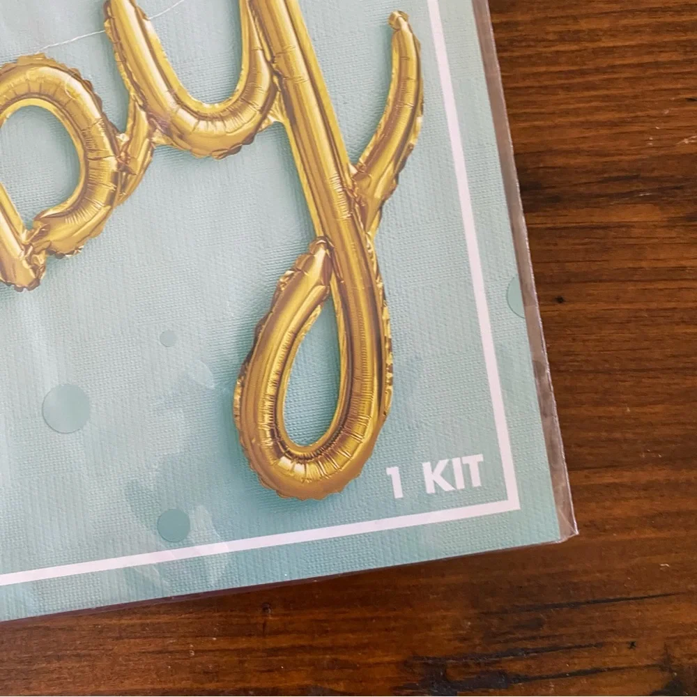 SPR!TZ Gold Foiled 33x26” baby‎ Balloon Banner W/ String NEW Baby Shower Party